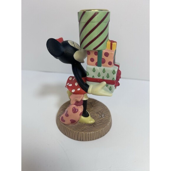 Vintage Minnie Mouse Candle Holder W/ Presents 1995 Figurine Disney Collectible - Picture 5 of 8